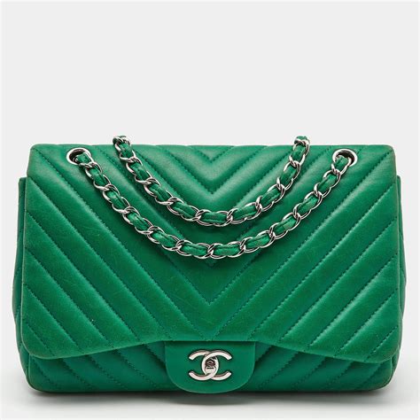 chanel chevron purse|Chanel green 17s Chevron.